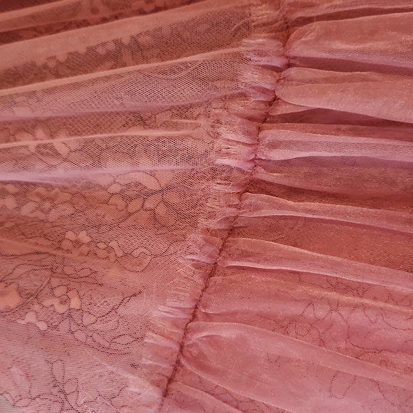 Brenda Knight x Free People Anne Tulle Maxi Skirt Mauve Pink Fairy Cottage - Picture 9 of 13